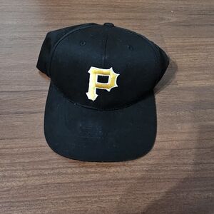 Pirate American Needle Black Baseball Cap with Yellow 'P' Logo